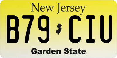 NJ license plate B79CIU