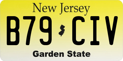 NJ license plate B79CIV