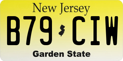 NJ license plate B79CIW