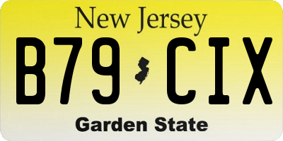 NJ license plate B79CIX