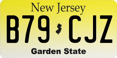 NJ license plate B79CJZ