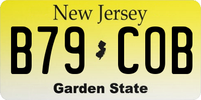 NJ license plate B79COB