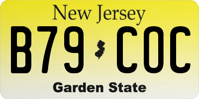 NJ license plate B79COC