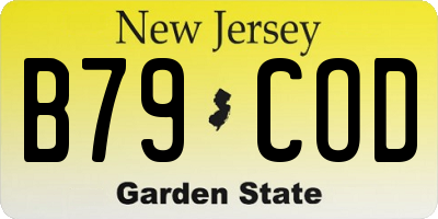 NJ license plate B79COD