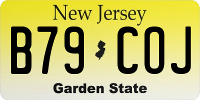 NJ license plate B79COJ
