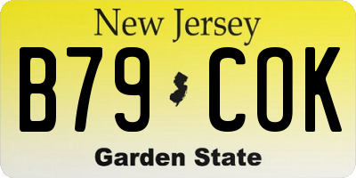 NJ license plate B79COK