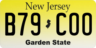 NJ license plate B79COO
