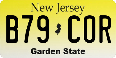 NJ license plate B79COR