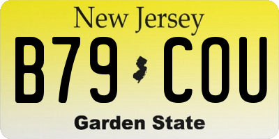 NJ license plate B79COU