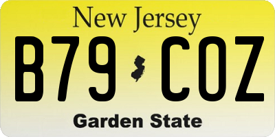 NJ license plate B79COZ