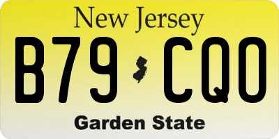 NJ license plate B79CQO
