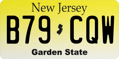 NJ license plate B79CQW