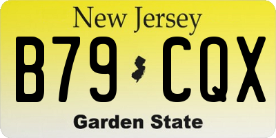 NJ license plate B79CQX