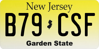 NJ license plate B79CSF