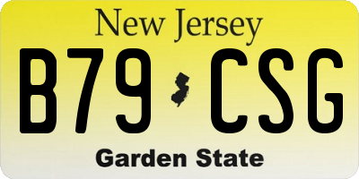 NJ license plate B79CSG
