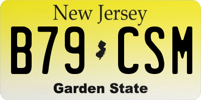 NJ license plate B79CSM