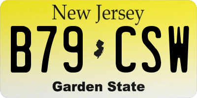 NJ license plate B79CSW