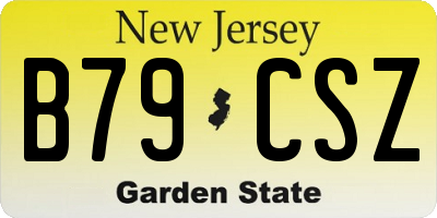 NJ license plate B79CSZ