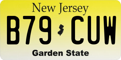 NJ license plate B79CUW