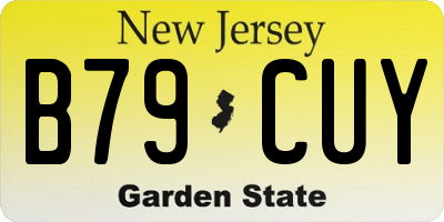 NJ license plate B79CUY
