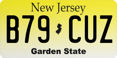 NJ license plate B79CUZ