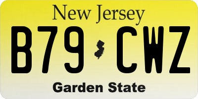 NJ license plate B79CWZ