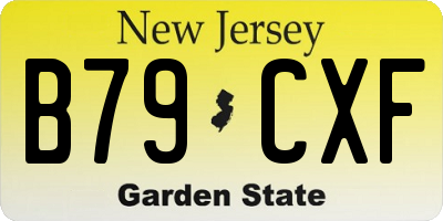 NJ license plate B79CXF