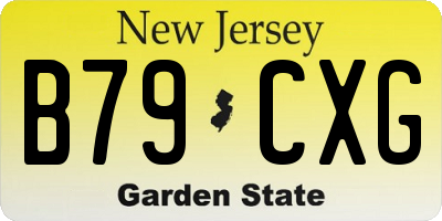 NJ license plate B79CXG