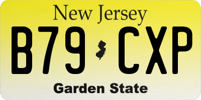 NJ license plate B79CXP