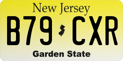 NJ license plate B79CXR