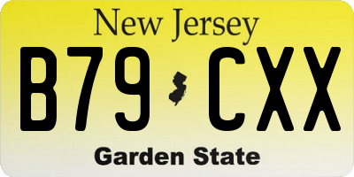 NJ license plate B79CXX