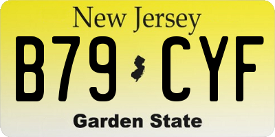 NJ license plate B79CYF