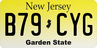 NJ license plate B79CYG