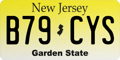 NJ license plate B79CYS