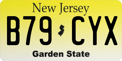 NJ license plate B79CYX