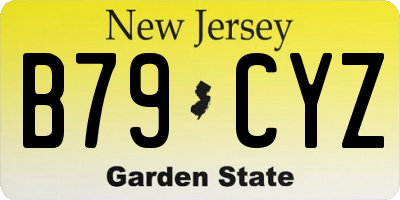 NJ license plate B79CYZ