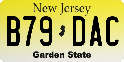 NJ license plate B79DAC