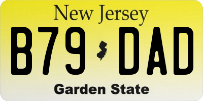 NJ license plate B79DAD