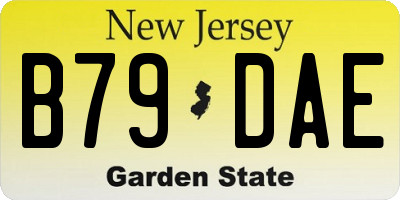 NJ license plate B79DAE