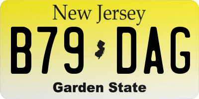 NJ license plate B79DAG