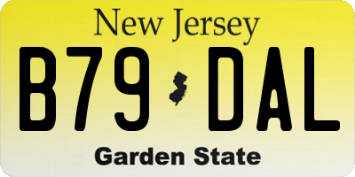 NJ license plate B79DAL
