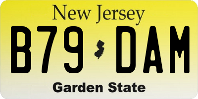 NJ license plate B79DAM