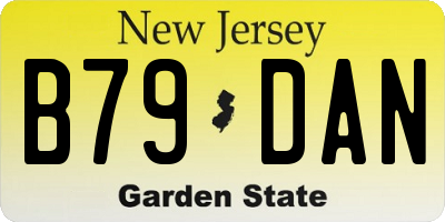 NJ license plate B79DAN