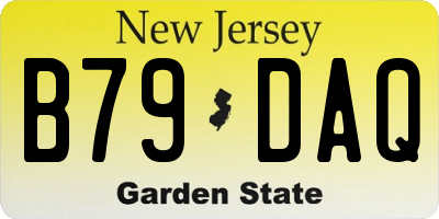 NJ license plate B79DAQ