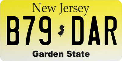 NJ license plate B79DAR