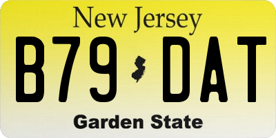 NJ license plate B79DAT