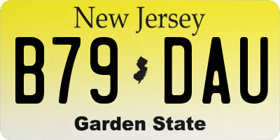 NJ license plate B79DAU