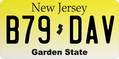 NJ license plate B79DAV