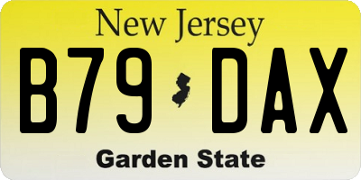 NJ license plate B79DAX