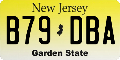 NJ license plate B79DBA